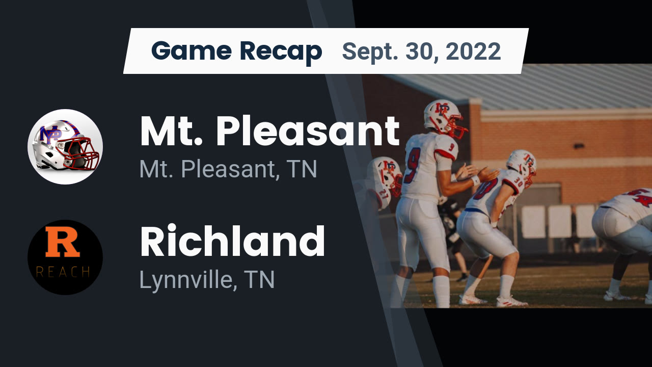Recap: Mt. Pleasant vs. Richland 2022 - Mt. Pleasant High highlights - Hudl Recap: Mt. Pleasant vs. Richland 2022 - Mt. Pleasant High highlights - Hudl