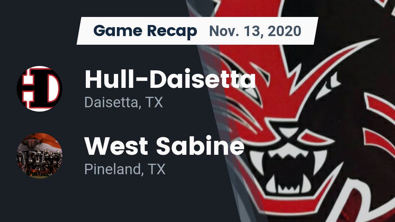 HullDaisetta HS Football Video "Recap HullDaisetta vs. West Sabine 2020" MaxPreps