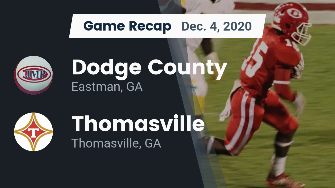 Dodge County HS Football Video "Recap: Dodge County vs. Thomasville Dodge County HS Football Video "Recap: Dodge County vs. Thomasville