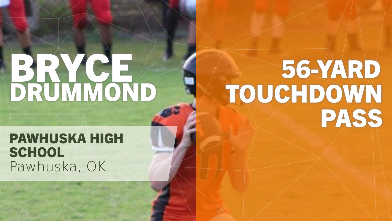 Bryce Drummond's (Pawhuska, OK) Video "56yard Touchdown Pass vs Perry