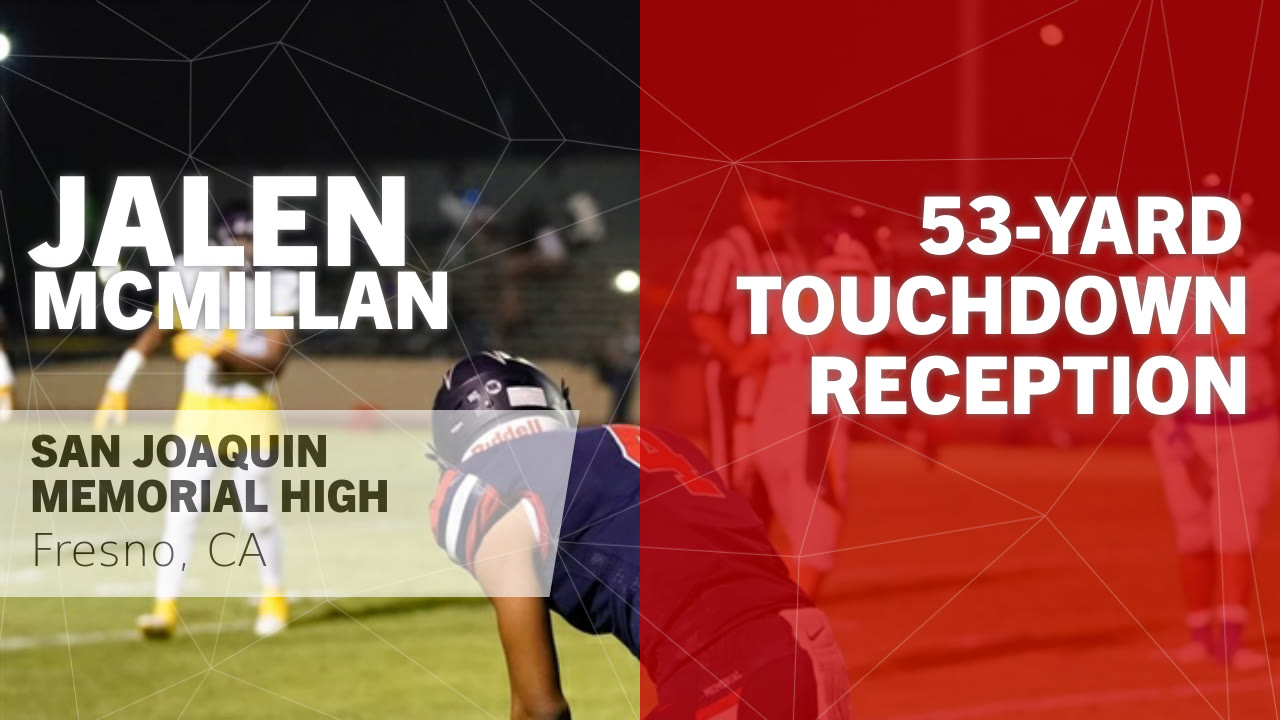 San Joaquin Memorial Hs Football Video 53 Yard Touchdown